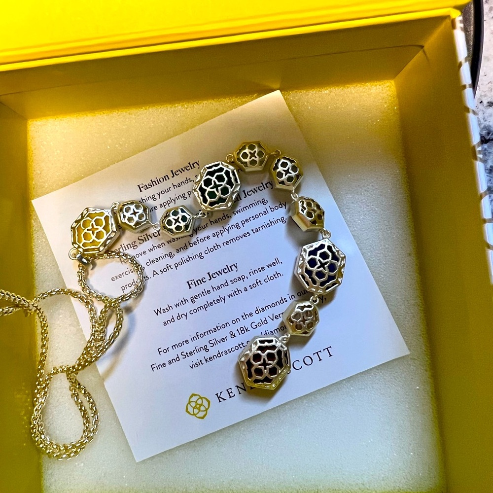 NWT Kendra Scott Darrell Necklace Ombré Stones Yellow Gold STUNNING & Amazing! - Picture 8 of 17